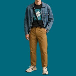 Old Navy Athletic Taper Khaki Chinos | Built-In Flex | Size 38x32